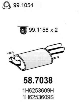 ASSO 587038 -  Глушитель выхлопных газов конечный