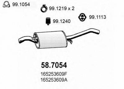 ASSO 587054 -  Глушитель выхлопных газов конечный