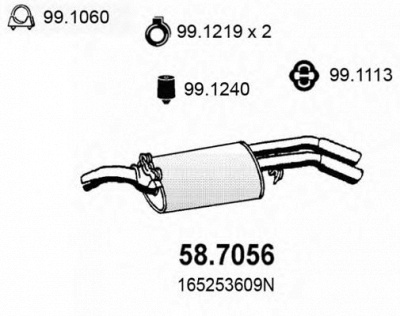 ASSO 587056 -  Глушитель выхлопных газов конечный