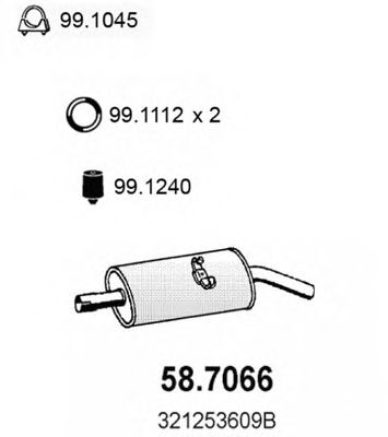 ASSO 587066 -  Глушитель выхлопных газов конечный