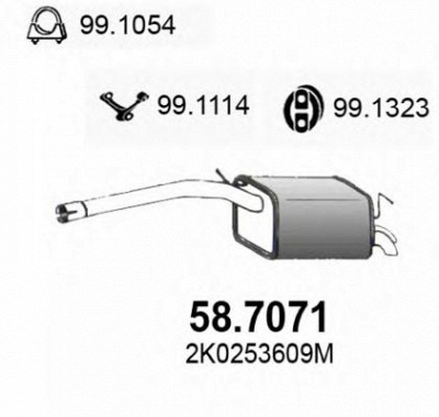ASSO 587071 -  Глушитель выхлопных газов конечный