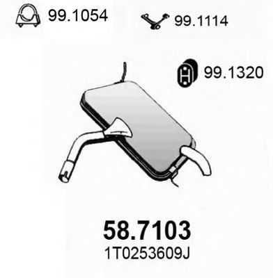 ASSO 587103 -  Глушитель выхлопных газов конечный