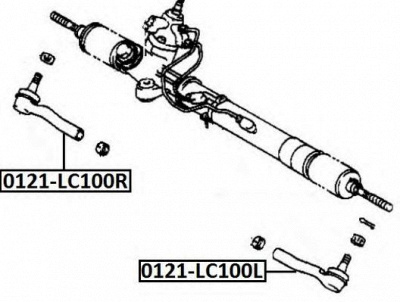 ASVA 0121lc100r -  Наконечник поперечной рулевой тяги