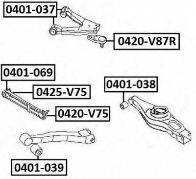 ASVA 0420v87r -  Несущий / направляющий шарнир