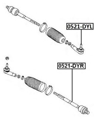 ASVA 0521dyr -  Наконечник поперечной рулевой тяги