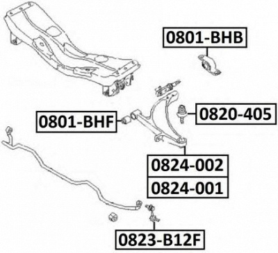 ASVA 0801bhb -  Подвеска, рычаг независимой подвески колеса