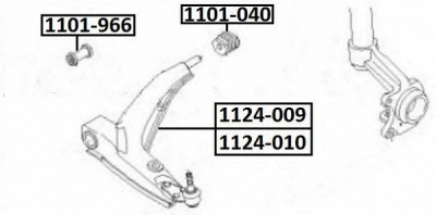 ASVA 1101040 -  Подвеска, рычаг независимой подвески колеса