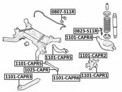 ASVA 1101capr2 -  Подвеска, рычаг независимой подвески колеса