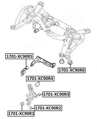 ASVA 1701xc90r5 -  Подвеска, рычаг независимой подвески колеса