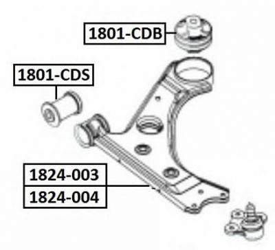 ASVA 1801cdb -  Подвеска, рычаг независимой подвески колеса