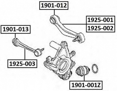 ASVA 1925002 -  Рычаг независимой подвески колеса, подвеска колеса