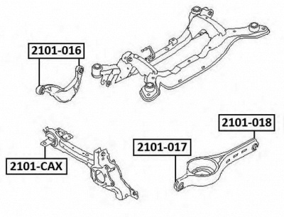 ASVA 2101cax -  Подвеска, рычаг независимой подвески колеса