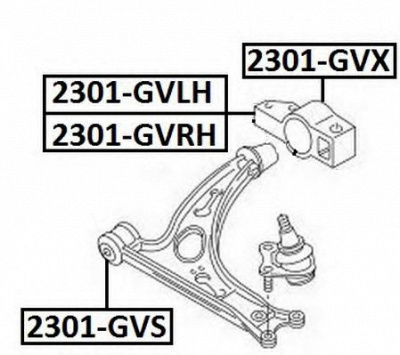 ASVA 2301gvlh -  Подвеска, рычаг независимой подвески колеса