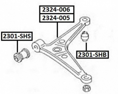 ASVA 2301shb -  Подвеска, рычаг независимой подвески колеса