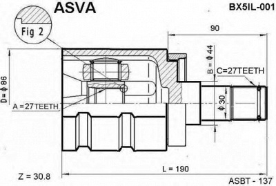 ASVA bx5il001 -  Шарнирный комплект, приводной вал