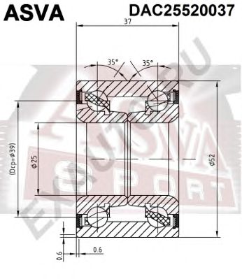 ASVA dac25520037 -  Подшипник ступицы колеса