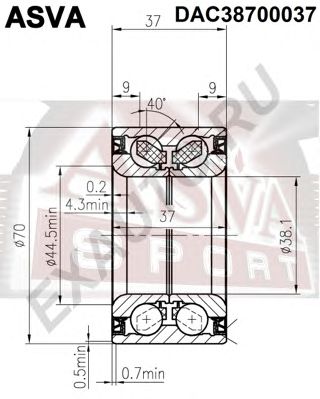 ASVA dac38700037 -  Подшипник ступицы передний