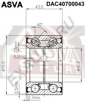 ASVA dac40700043 -  Подшипник ступичный задний