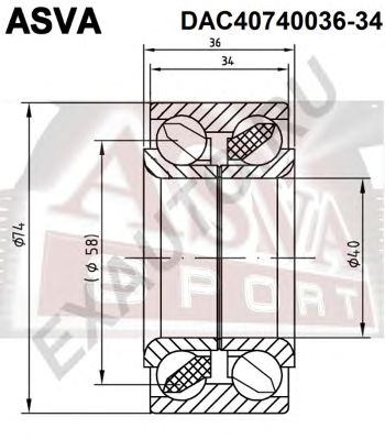 ASVA dac4074003634 -  Подшипник ступицы передней