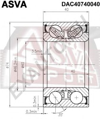 ASVA dac40740040 -  Подшипник ступицы колеса