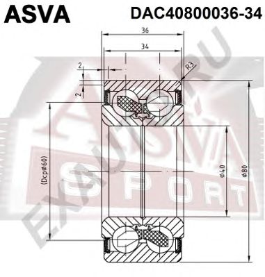 ASVA dac4080003634 -  Подшипник ступицы передней