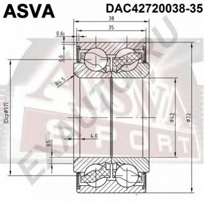 ASVA dac4272003835 -  Подшипник ступичный передний