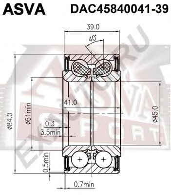 ASVA dac4584004139 -  Подшипник ступичный передний
