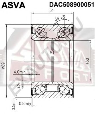 ASVA dac508900051 -  Подшипник ступицы колеса