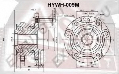 ASVA hywh009m -  Ступица колеса