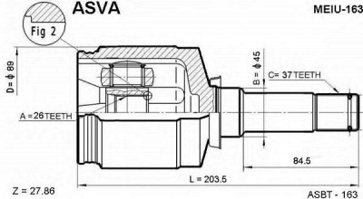 ASVA meiu163 -  Шарнирный комплект, приводной вал