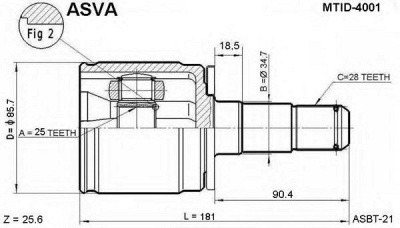 ASVA mtid4001 -  Шарнирный комплект, приводной вал
