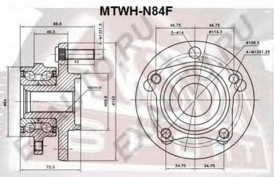 ASVA mtwhn84f -  Ступица колеса