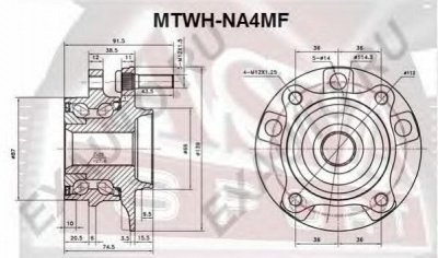 ASVA mtwhna4mf -  Ступица колеса