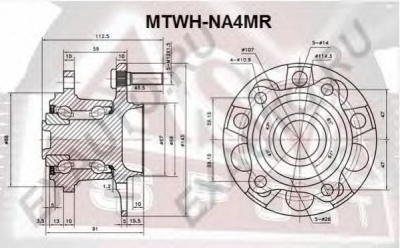 ASVA mtwhna4mr -  Ступица колеса