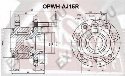 ASVA opwhaj15r -  Ступица колеса