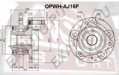 ASVA opwhaj16f -  Ступица колеса