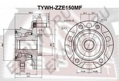 ASVA tywhzze150mf -  Ступица колеса