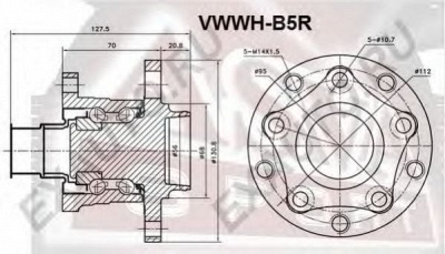 ASVA vwwhb5r -  Ступица колеса