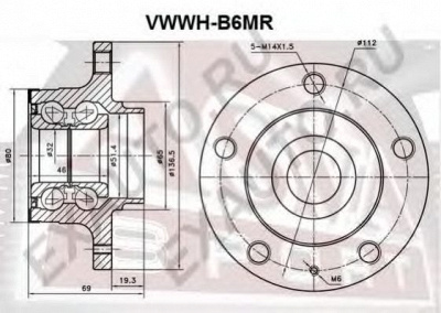 ASVA vwwhb6mr -  Ступица колеса