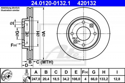 ATE 24012001321 -  Тормозной диск