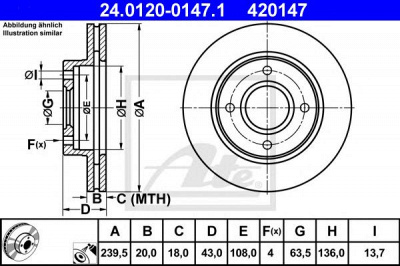 ATE 24012001471 -  Тормозной диск