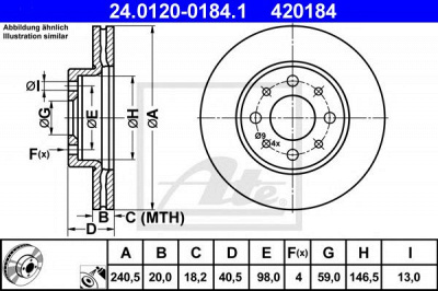 ATE 24012001841 -  Тормозной диск