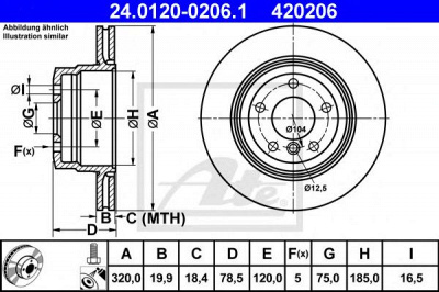 ATE 24012002061 -  Тормозной диск