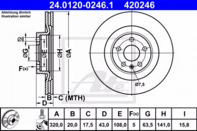 ATE 24012002461 -  Тормозной диск
