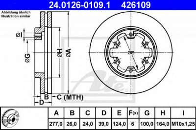 ATE 24012601091 -  Тормозной диск