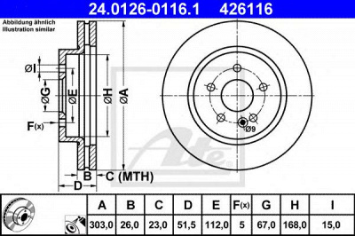 ATE 24012601161 -  Тормозной диск