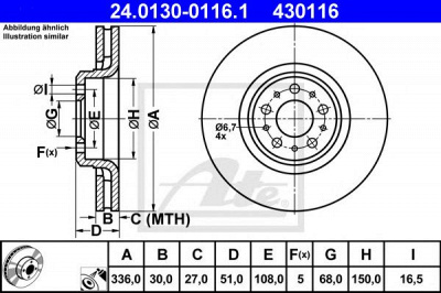 ATE 24013001161 -  Тормозной диск