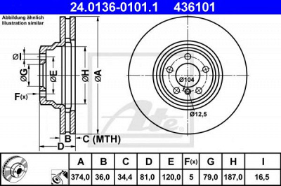 ATE 24013601011 -  Тормозной диск