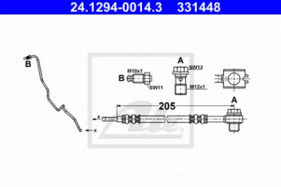 ATE 24129400143 -  Тормозной шланг