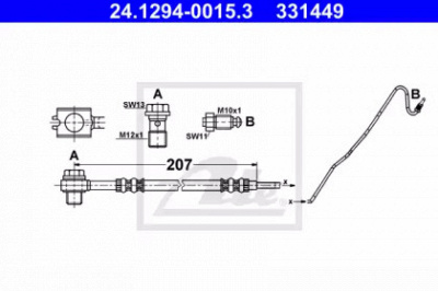 ATE 24129400153 -  Тормозной шланг